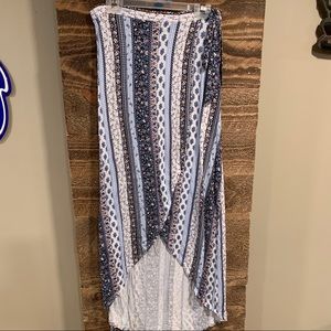 High Low Striped Skirt